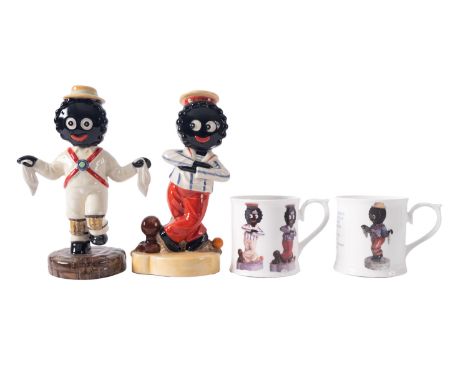 A Royal Nostalgia Ware/ Carlton Ware. A limited edition 'Morris Dancer' 50/100 and 'Golly Sailor' 41/100 together with matchi