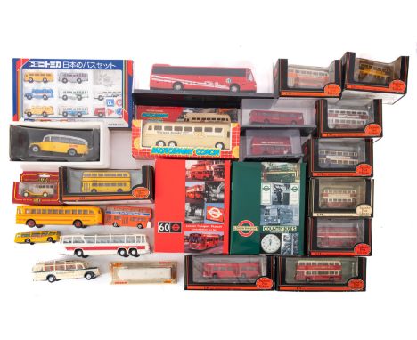 MIXED. Coaches &amp; Buses, two Exclusive First Editions (EFE) London Transport Museum limited edition two bus set, boxed; ei