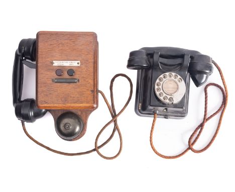 An Ericsson ETL N1182H20T oak cased railway telephone 'Listen Before Ringing', with 'Special' and 'Code' button over bell and