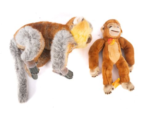 A Steiff Jumping Monkey, together with a Steiff 'Bamboo' monkey (2) 