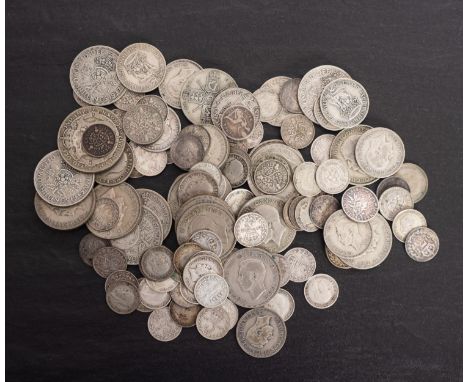 Approx. 400g of pre 1947 silver coinage, including 3d. 