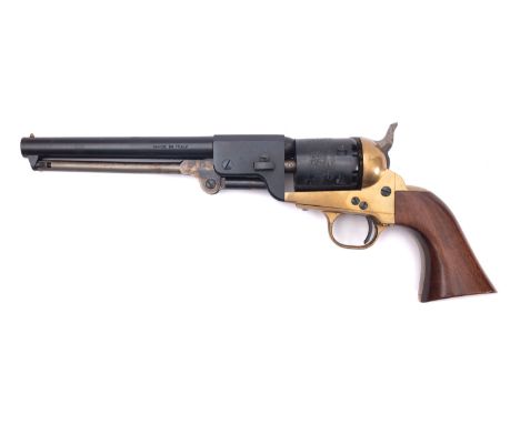An Italian replica Colt Navy Model 1851, serial number '813', blued barrel ad cylinder  over brass frame and trigger guard wi
