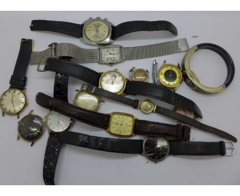 A collection of watches including Smiths Empire, lacking glass, Timex, Sekonda, Lorus, Avia chronograph, etc. 