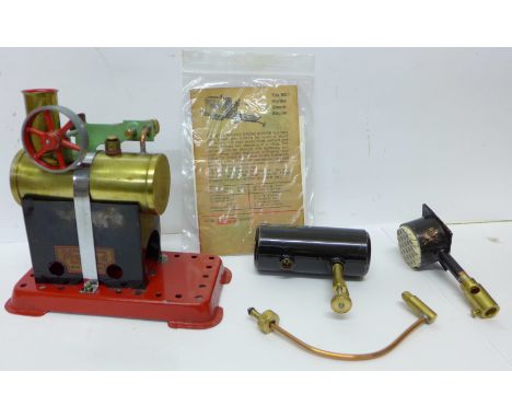 A Mamod Minor 1 steam engine and parts 
