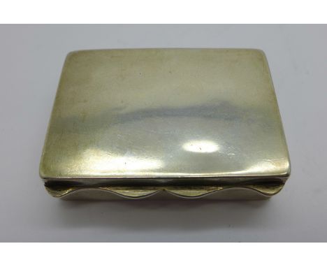 A silver snuff box, Birmingham 1893 