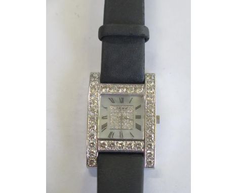 A Chopard Your Hour 18ct white gold diamond encrusted quartz wristwatch with mother of pearl and diamond set dial - 24mm case