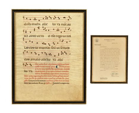 The page from a 15th century service book (a manuscript possibly written in an Italian Monastery of The Franciscan Order) wit