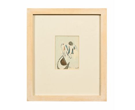 Marie Scott (Scottish), acrylic on paper "Flashes of Turquoise".  12 x 8 cm, framed and mounted and with Castlegate House Gal