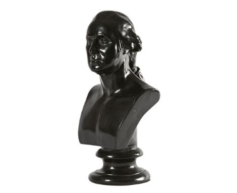 A black painted bronze clad bust of George Washington, impressed to rear FCM.  Height 34 cm.