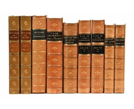 Nine antiquarian history books, "Forty One Years in India" by Field Marshall Earl Roberts 1908, "The Life of Lord Lawrence" b