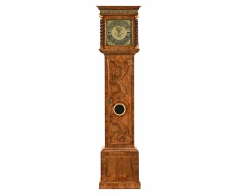 An early 18th century walnut longcase clock by Alexander Reed London, with moulded cornice above the glazed door enclosing th