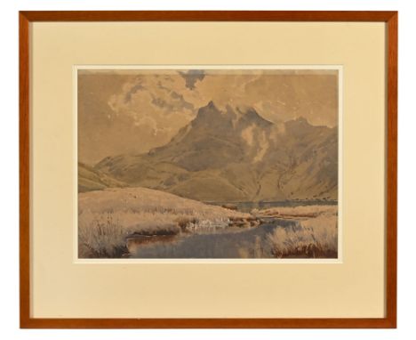 Bernard Eyre Walker, Lake District watercolour of Pavey Ark, Harrison Stickle.  37.5 cm x 27.5 cm, framed and mounted.