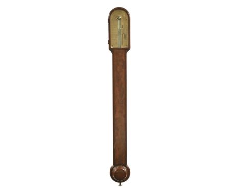 A Georgian Shuttleworth of London mahogany stick barometer, with brass dial marked Shuttleworth London. Length 99 cm.