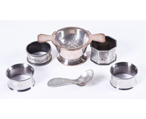 A London silver tea caddy spoon 1977, makers mark Brian Leslie Fuller 1974-1999, together with two Birmingham silver mismatch