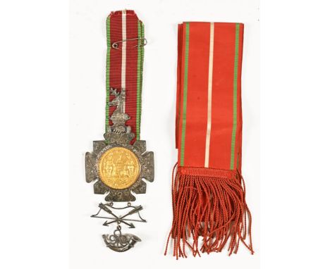 An Ancient Order of Foresters silver medal, dated 1892.  Medal dimensions from stag to horn 18 cm, width 8 cm.