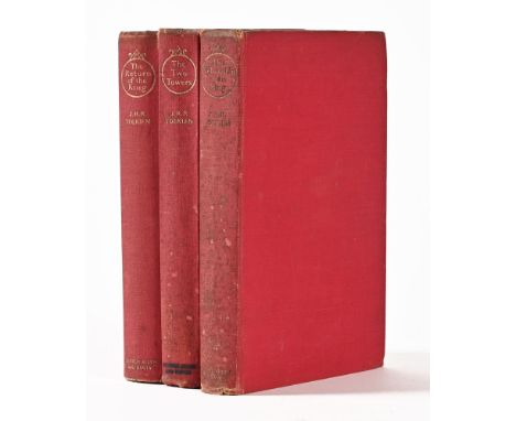 J R R Tolkien three books "The Fellowship of The Ring", the first part of The Lord of The Rings, eighth impression 1960, "The