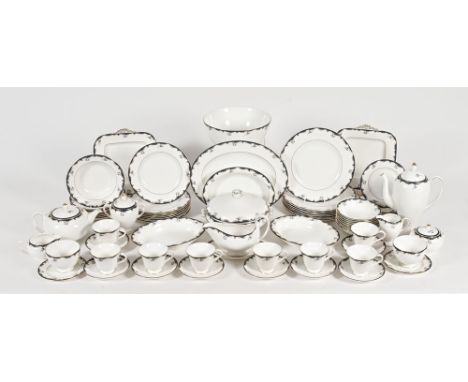 A Wedgwood Chartley pattern dinner tea and coffee service, seventy five pieces including tea and coffeepot, sauce boat, turee