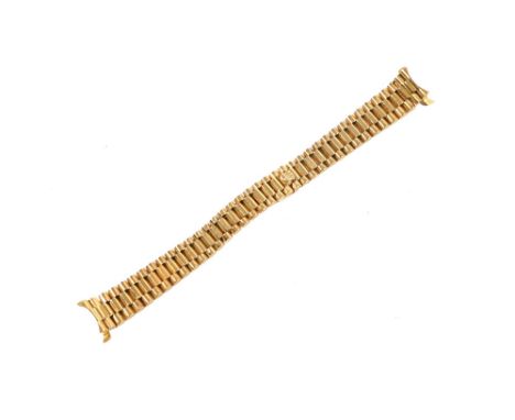 An 18 ct gold ladies Rolex watch bracelet.&nbsp; 36.4 grams (see illustration). 
