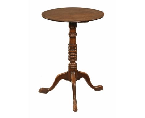 A Victorian mahogany tripod occasional table, with circular top turned column and raised on three pad feet.  Height 68.5 cm, 