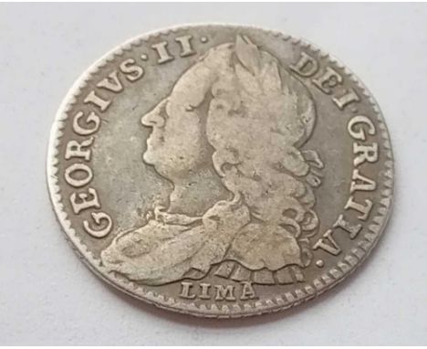 A George II sixpence - Lima under bust - 1746