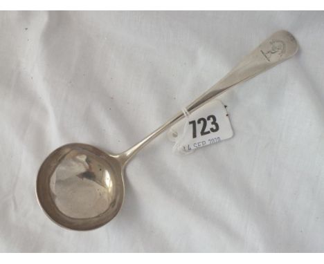 A Georgian crested sauce ladle, 1797, by TC?