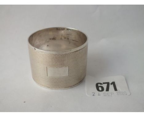 A heavy napkin ring with plain cartouche - B'ham 1975 - 46gms