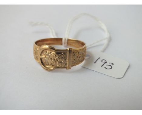 A Victorian buckle ring in 9ct - size Y - 4gms