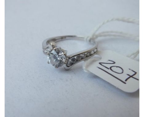 A ring with white stones in 9ct white gold - size  - 2.1gms