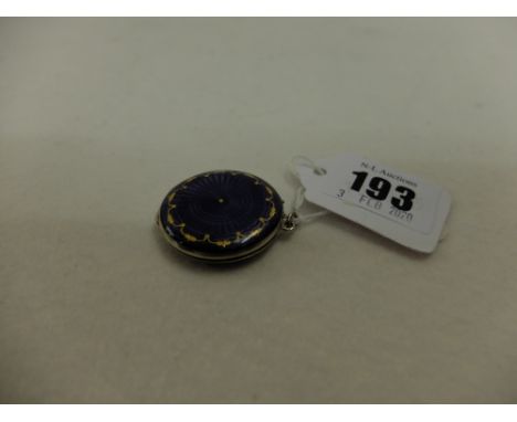 A silver and enamel locket