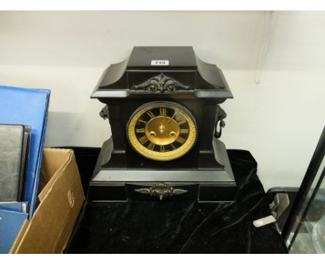A good quality slate mantle clock with key and pendulum