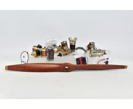 A HANDBUILT MODEL VERTICAL SINGLE CYLINDER AIRCRAFT ENGINE, not tested, constructed and finished to a high standard, in run c