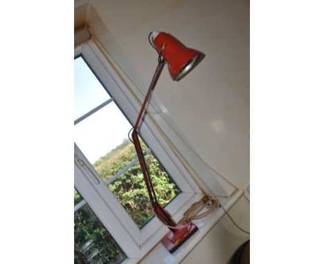 A GEORGE CARWARDINE FOR ANGLEPOISE LAMP, in red
