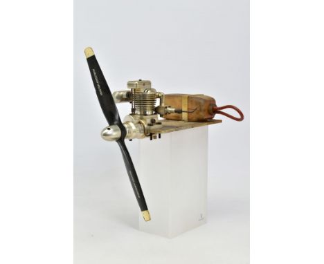 A HANDBUILT MODEL VERTICAL SINGLE CYLINDER AIRCRAFT ENGINE, not tested, constructed and finished to a very high standard, in 