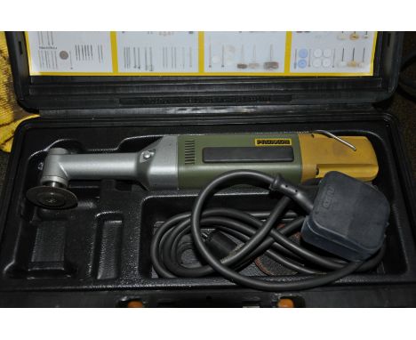 A PROXXON LW/E MINI GRINDER, with spare flap wheels, cutters, etc&nbsp; Condition Report&nbsp; Not PAT tested looks unused an