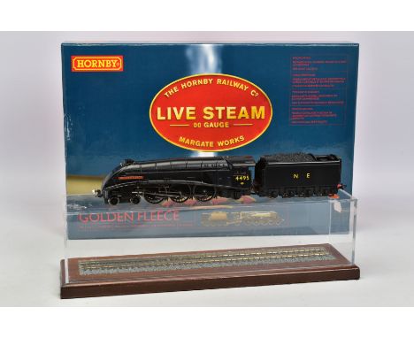 A BOXED HORNBY RAILWAYS OO GAUGE LIVE STEAM LOCOMOTIVE AND TENDER, A4 Class 'Golden Fleece' No.4495, N.E black livery (R2368)