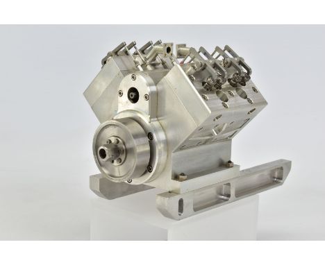 A HANDBUILT MODEL V4 CYLINDER AIRCRAFT ENGINE, not tested, constructed and finished to a very high standard, in lightly run c