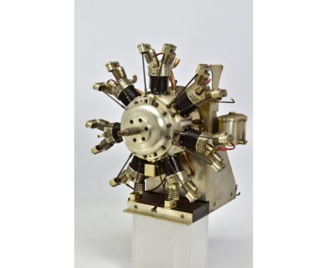 A HANDBUILT MODEL SEVEN CYLINDER RADIAL AIRCRAFT ENGINE, not tested, constructed and finished to a very high standard, in run