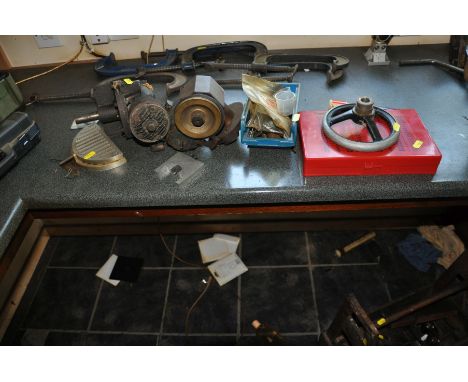 A MAGNIFYING INSPECTION LAMP, a compressor, a motor, a tray of O Rings, etc