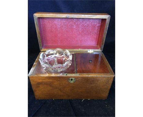 A Tea Caddy with glass mixing bowl.