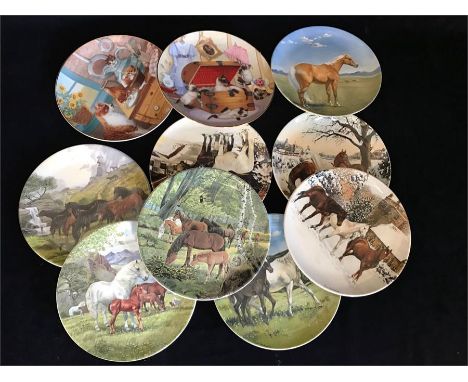 A selection of 11 Spode plates of Horses and Kittens.