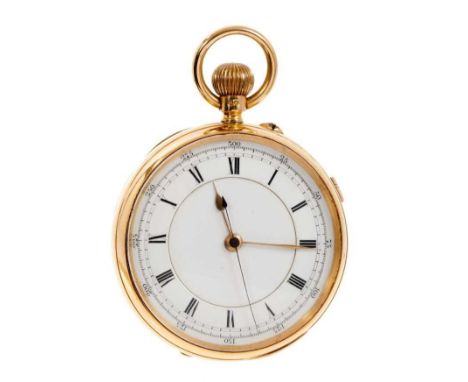 Edwardian gentlemen's 18ct gold pocket watch with three-quarter plate button wind movement signed F. Larard, Savile St. Hull,
