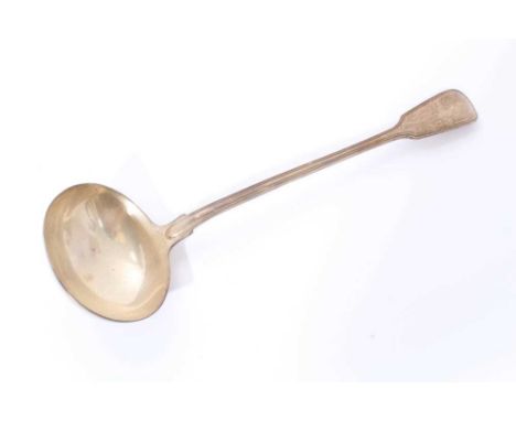 William iV silver fiddle and thread pattern serving ladle (London 1832) William Chawner II. All at approximately 8ozs. 33.5cm