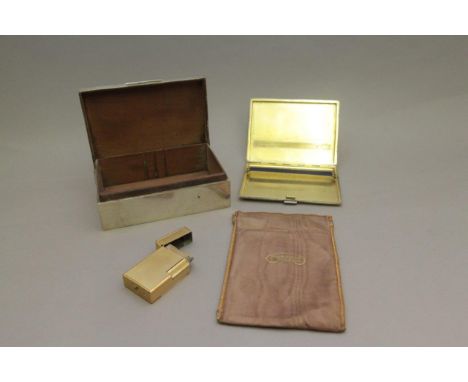 Silver Cigarette Case, Cigarette Box  & Dupont Lighter (3)