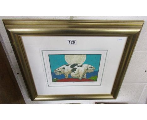 L/E & signed print - 'Hogging the moonlight' by Mark Spain