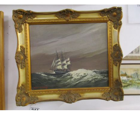 Oil on board in gilt frame, signed Dion Pears - Seascape