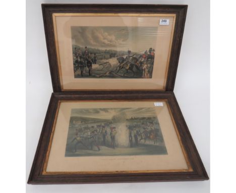 Victorian Pair of 1840's Coloured Prints of Royal Artillery interest. .The first print is titled Royal Horse Artillery 1843 p