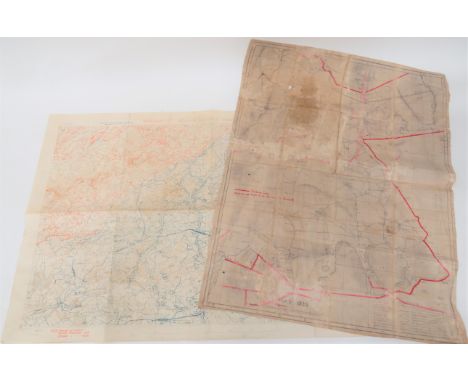 WW1 1918 British Army Trench Map. .This printed on paper example is Sheet 28 SW, Belgium and Part of France, trenches correct