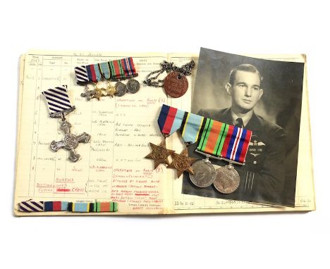 WW2 RAF Pathfinder Squadron DFC Medal Group, Log Books etc. .A fine DFC medal group awarded to Squadron Leader Alfred Eaton C