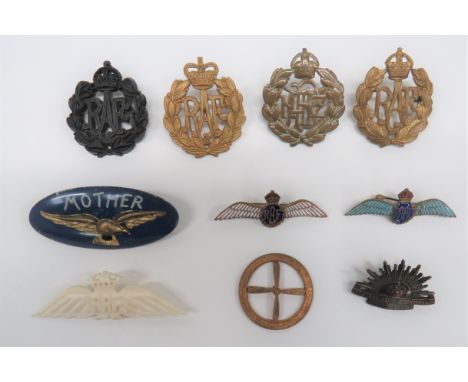Royal Air Force Badgesincluding black war economy, KC RAF cap badge ... Brass, KC RNZAF cap badge ... Brass, KC RAF cap badge