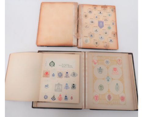 Victorian / Edwardian Military Crests Scrapbooks.Comprising: four scrapbooks of military letterhead crests, also armorial cre